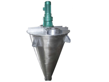 Single cone double screw mixer