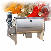 Horizontal dry powder mixer