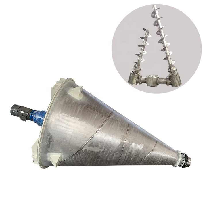 Conical twin screw mixer