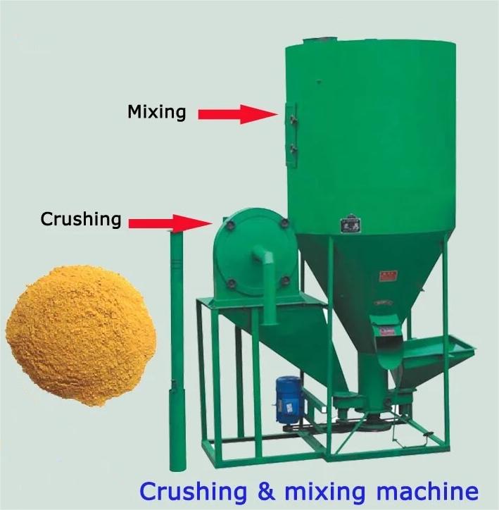 Vertical crushing and mixed machine