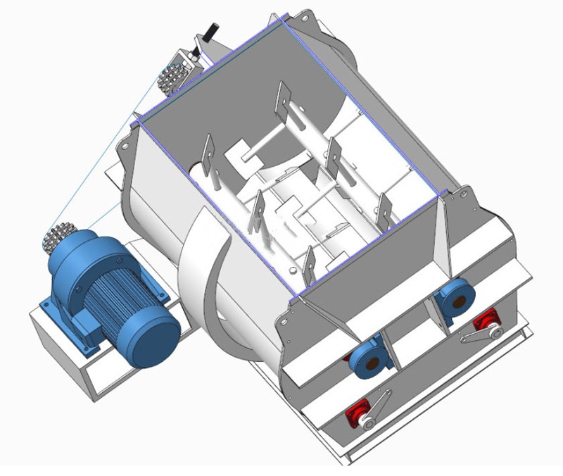 What is the structure of a twin shaft paddle mixer? 