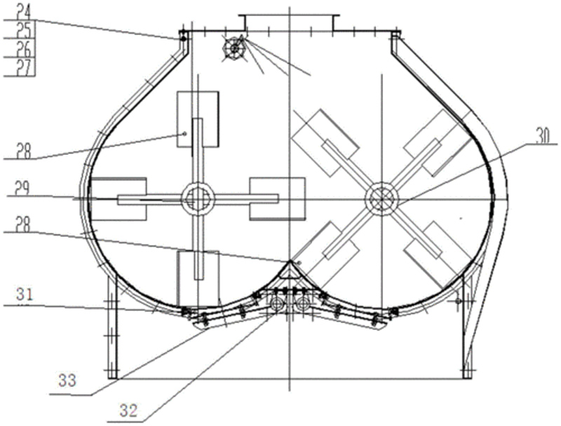 What is the structure of a twin shaft paddle mixer? 