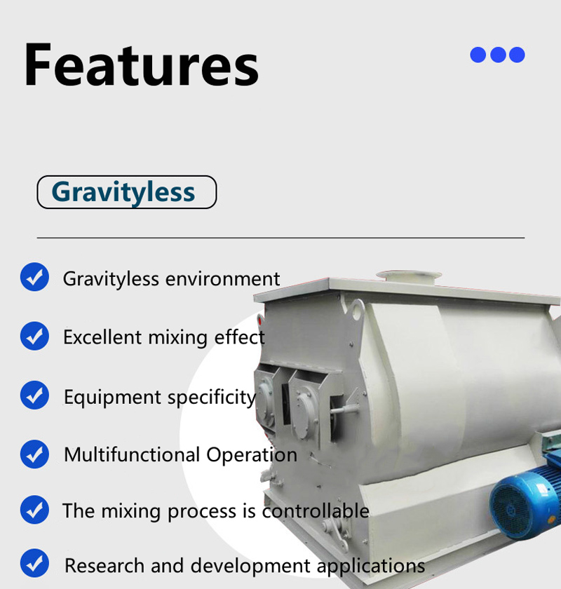 Features of Gravityless Twin Shaft Paddle Mixer 