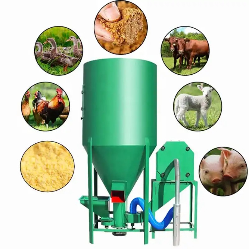 What is the structure and working principle of pig feed crushing mixer? 