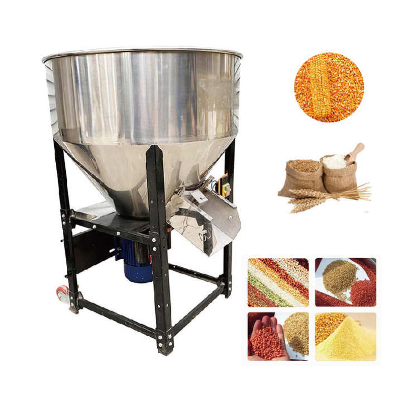 How to mix dry feed powder and wet feed powder in the mixer?