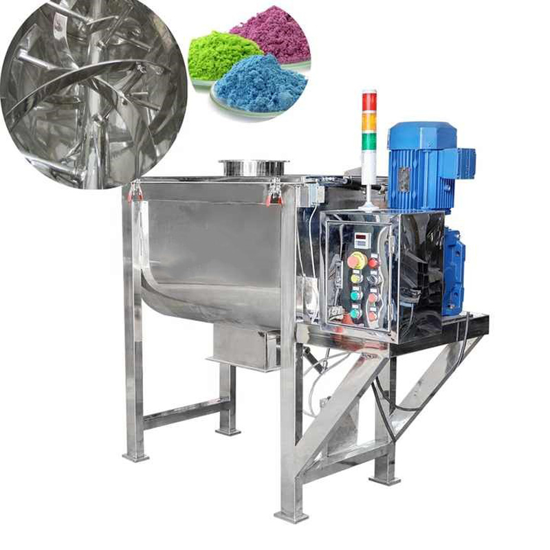 How to mix dry feed powder and wet feed powder in the mixer?