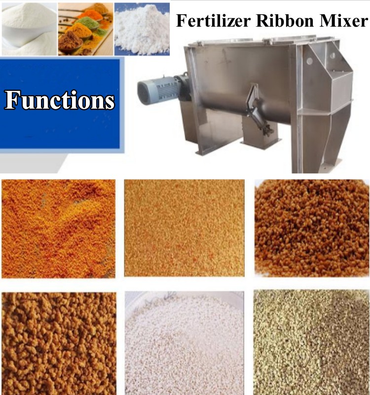 What is the function of fertilizer ribbon mixer? 