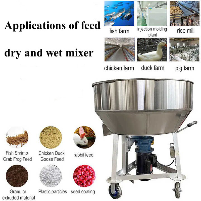 Applications of feed dry and wet mixer