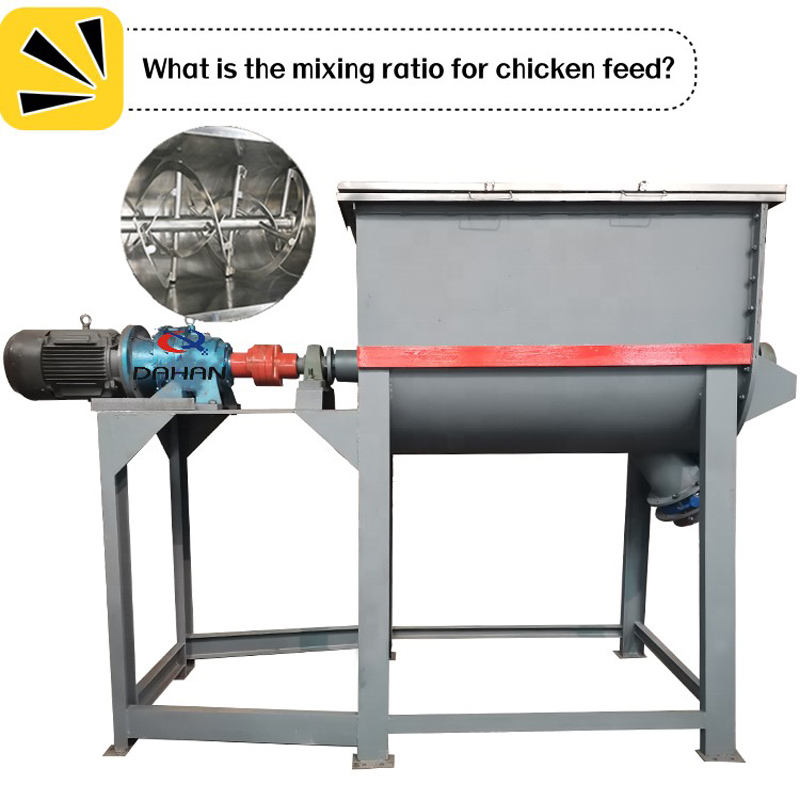 What is the mixing ratio for chicken feed?