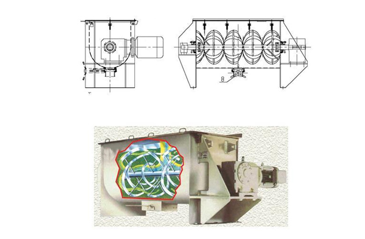 1000L stainless steel ribbon mixer