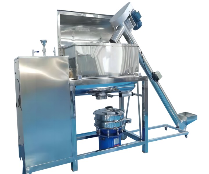 How does a screw conveyor mixer work?