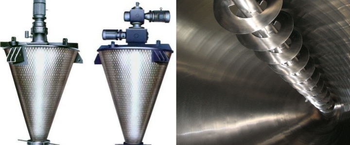 Screw mixer for mixing different materials