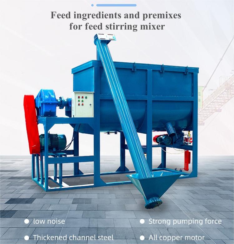 Feed ingredients and premixes for feed stirring mixer