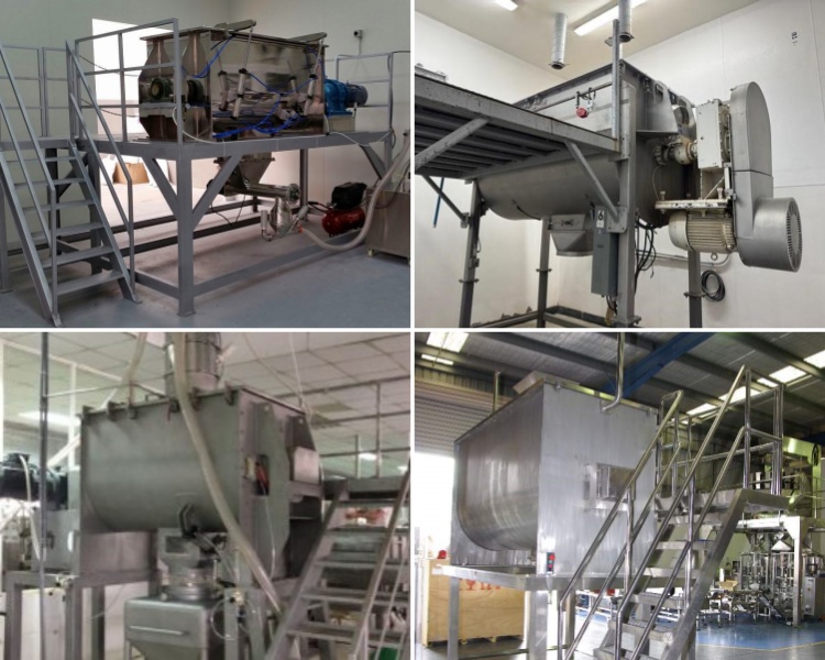 Calcium carbonate for horizontal ribbon mixer