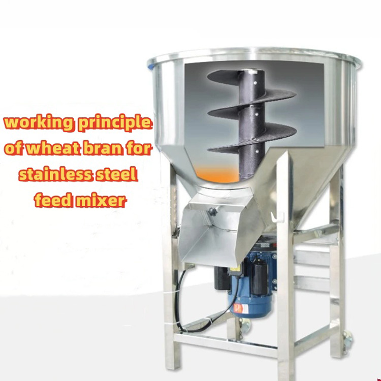 Wheat bran for stainless steel feed mixer