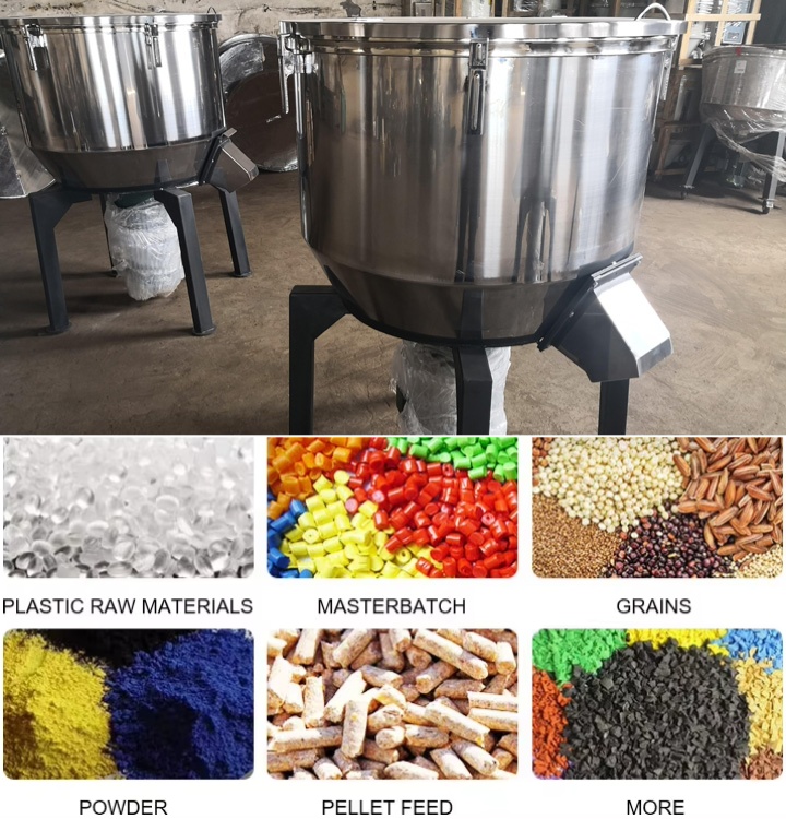 Rubber granules for plastic granules mixer