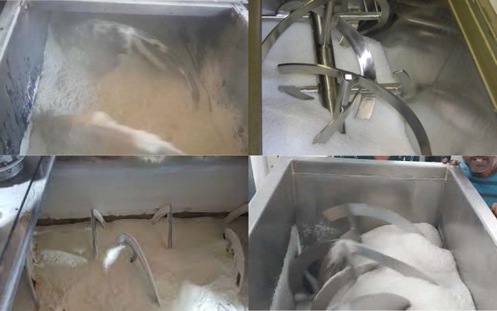 Solution for feed dry and wet mixer