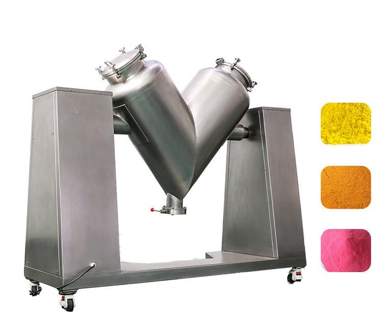 Poultry feed and dry powder and grains for small rotary drum feed mixer