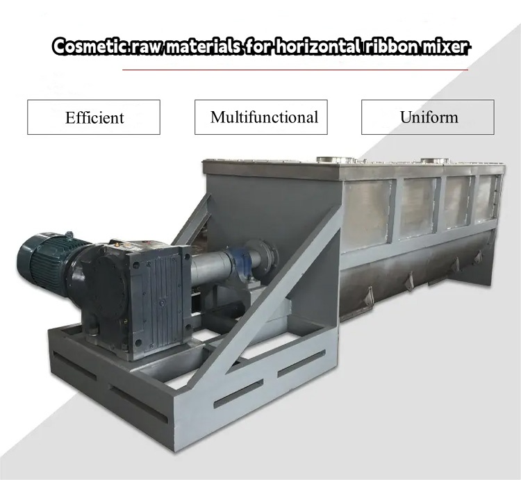 Cosmetic raw materials for horizontal ribbon mixer