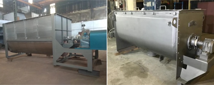 Cosmetic raw materials for horizontal ribbon mixer