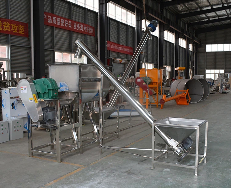 Rice and millet for screw conveyor mixer