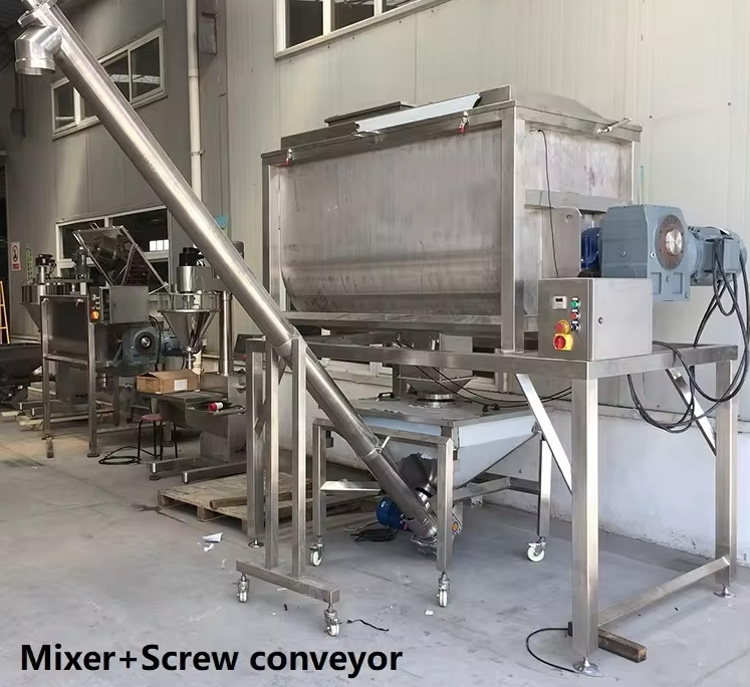 Rice and millet for screw conveyor mixer