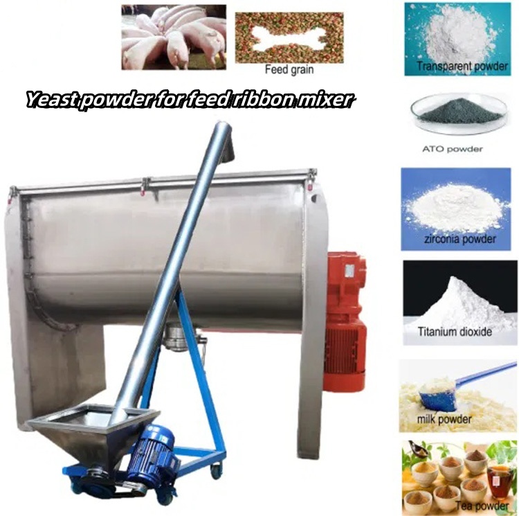 Yeast powder for feed ribbon mixer